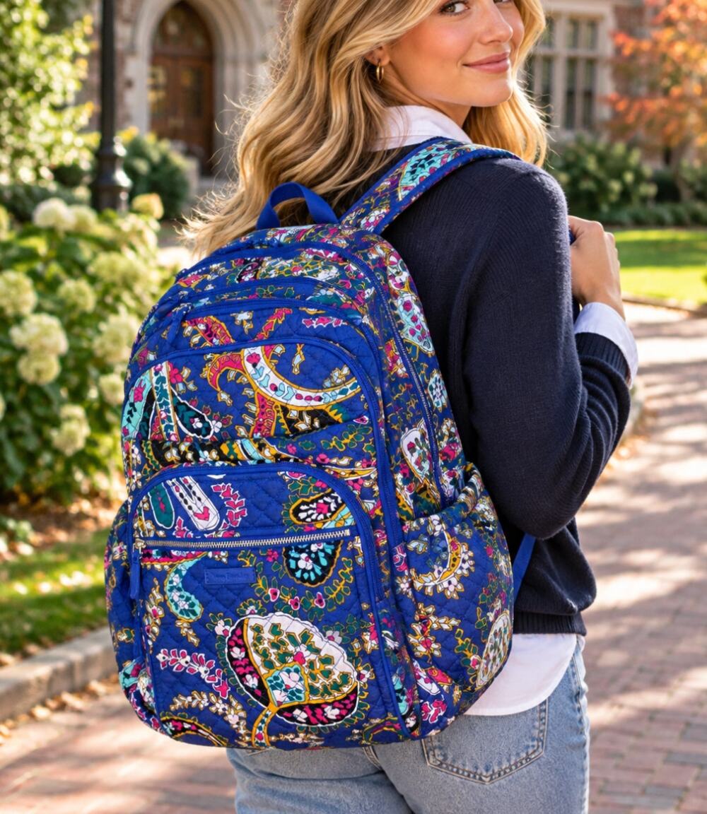 Vera Bradley Romantic Paisley Iconic XL Campus Backpack Retired